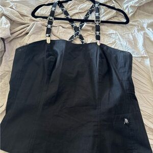 TRIPP NYC corset top with skull suspender straps